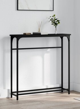 VidaXL Wandtafel 75x19,5x75 cm bewerkt hout zwart