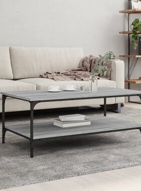 VidaXL Salontafel 100x55x40 cm bewerkt hout grijs sonoma eikenkleurig