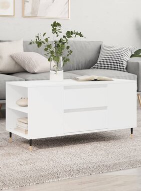VidaXL Salontafel 102x44,5x50 cm bewerkt hout wit