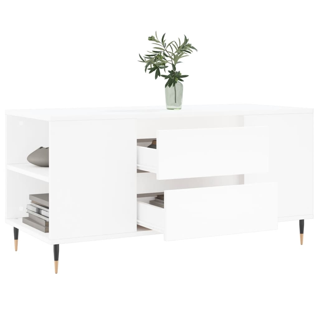 VidaXL Salontafel 102x44,5x50 cm bewerkt hout wit