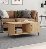 VidaXL Salontafel 90x50x40 cm bewerkt hout sonoma eikenkleurig