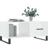 VidaXL Salontafel 90x50x40 cm bewerkt hout hoogglans wit