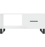 VidaXL Salontafel 90x50x40 cm bewerkt hout hoogglans wit