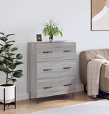 VidaXL Dressoir 69,5x34x90 cm bewerkt hout grijs sonoma eikenkleurig