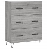 VidaXL Dressoir 69,5x34x90 cm bewerkt hout grijs sonoma eikenkleurig