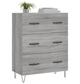 VidaXL Dressoir 69,5x34x90 cm bewerkt hout grijs sonoma eikenkleurig