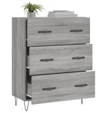 VidaXL Dressoir 69,5x34x90 cm bewerkt hout grijs sonoma eikenkleurig