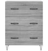 VidaXL Dressoir 69,5x34x90 cm bewerkt hout grijs sonoma eikenkleurig