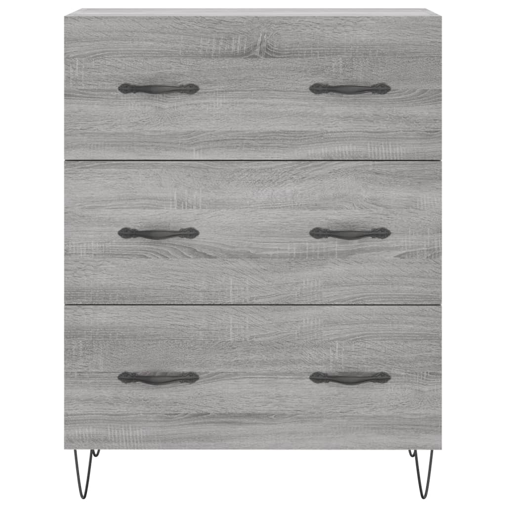 VidaXL Dressoir 69,5x34x90 cm bewerkt hout grijs sonoma eikenkleurig