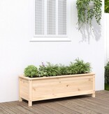 VidaXL Plantenbak verhoogd 119,5x40x39 cm massief grenenhout