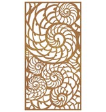 VidaXL Wanddecoratie tuin schelpenontwerp 105x55 cm cortenstaal