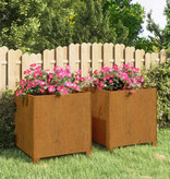 VidaXL Plantenbakken met poten 2 st roestig 42x40x43 cm cortenstaal