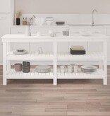 VidaXL Werkbank 181x50x80 cm massief grenenhout wit