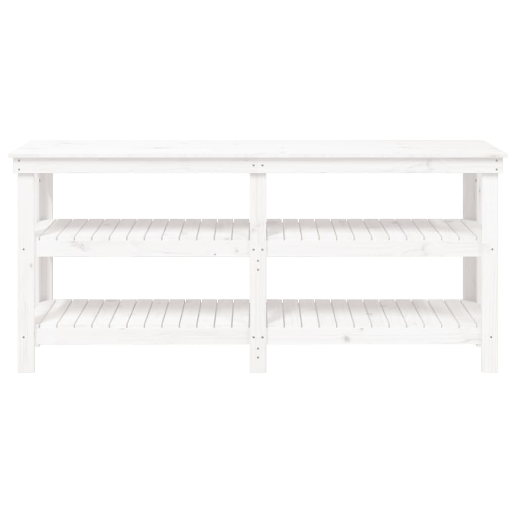 VidaXL Werkbank 181x50x80 cm massief grenenhout wit