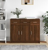 VidaXL Dressoir 91x28x75 cm bewerkt hout bruin eikenkleur