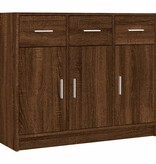VidaXL Dressoir 91x28x75 cm bewerkt hout bruin eikenkleur