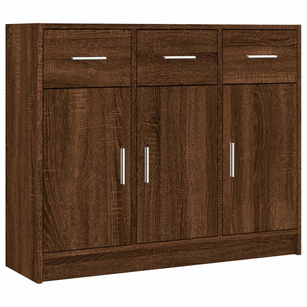 VidaXL Dressoir 91x28x75 cm bewerkt hout bruin eikenkleur