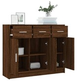 VidaXL Dressoir 91x28x75 cm bewerkt hout bruin eikenkleur