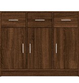 VidaXL Dressoir 91x28x75 cm bewerkt hout bruin eikenkleur