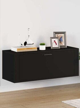 VidaXL Wandschoenenkast 100x35x38 cm bewerkt hout zwart