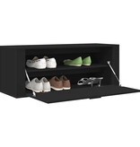 VidaXL Wandschoenenkast 100x35x38 cm bewerkt hout zwart