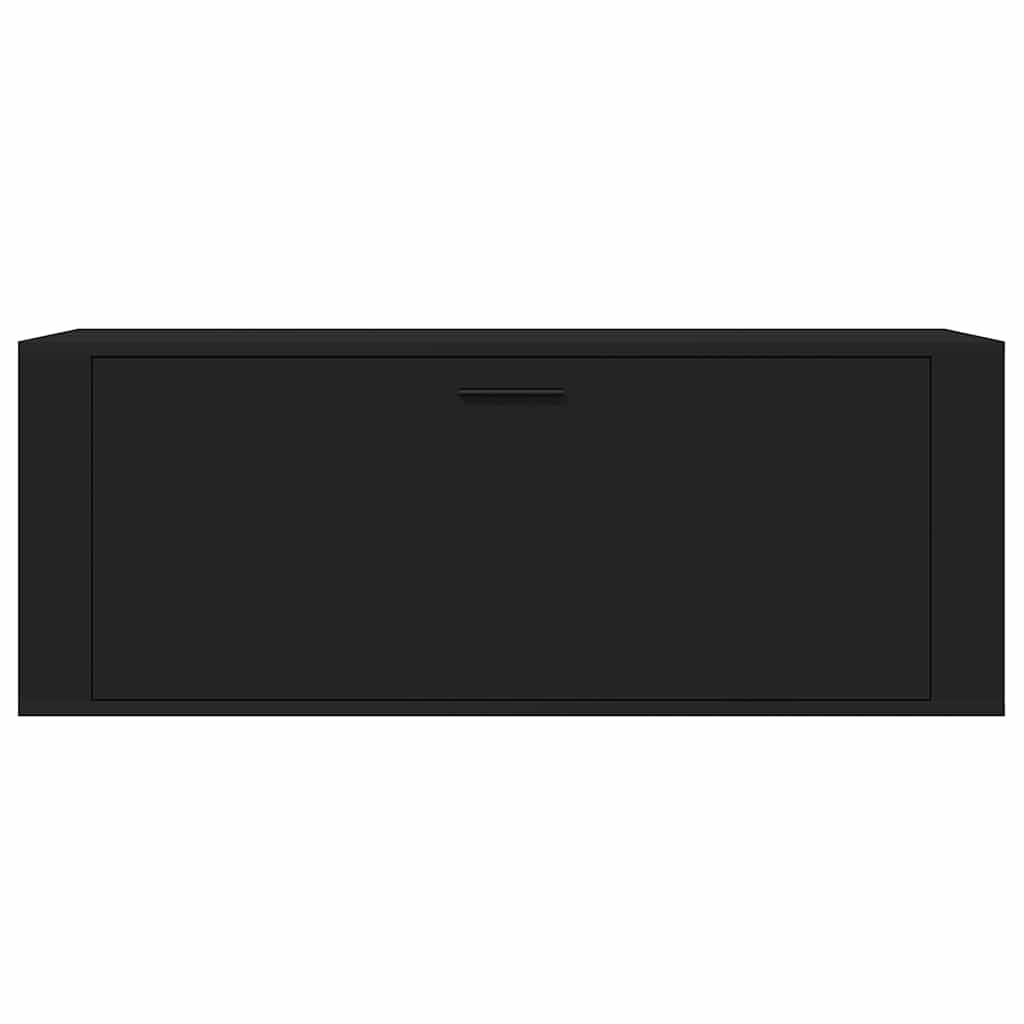 VidaXL Wandschoenenkast 100x35x38 cm bewerkt hout zwart