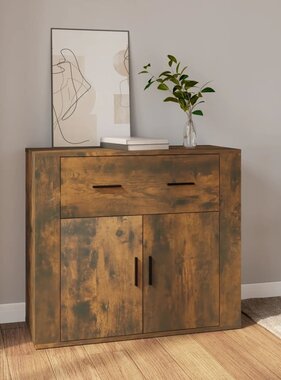 VidaXL Dressoir 80x33x70 cm bewerkt hout gerookt eikenkleurig