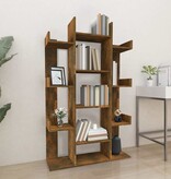 VidaXL Boekenkast 86x25,5x140 cm bewerkt hout gerookt eikenkleurig