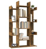 VidaXL Boekenkast 86x25,5x140 cm bewerkt hout gerookt eikenkleurig