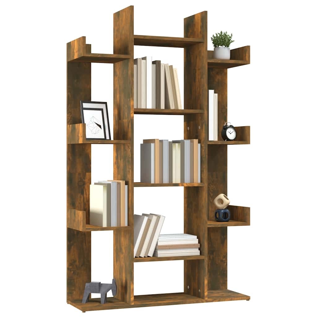 VidaXL Boekenkast 86x25,5x140 cm bewerkt hout gerookt eikenkleurig