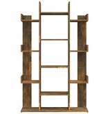 VidaXL Boekenkast 86x25,5x140 cm bewerkt hout gerookt eikenkleurig