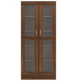 VidaXL Vitrinekast 82,5x30,5x185 cm bewerkt hout bruin eikenkleur