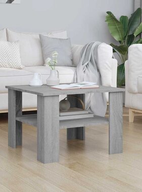 VidaXL Salontafel 60x60x42 cm bewerkt hout grijs sonoma eiken