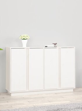 VidaXL Dressoir 120x35x80 cm massief grenenhout wit