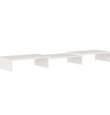 VidaXL Monitorstandaard 80x24x10,5 cm massief grenenhout wit