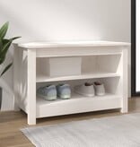 VidaXL Schoenenbank 70x38x45,5 cm massief grenenhout wit