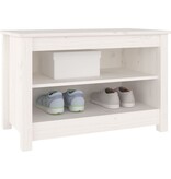 VidaXL Schoenenbank 70x38x45,5 cm massief grenenhout wit