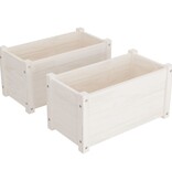 VidaXL Plantenbakken 2 st 60x31x31 cm massief grenenhout wit