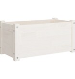 VidaXL Plantenbakken 2 st 60x31x31 cm massief grenenhout wit