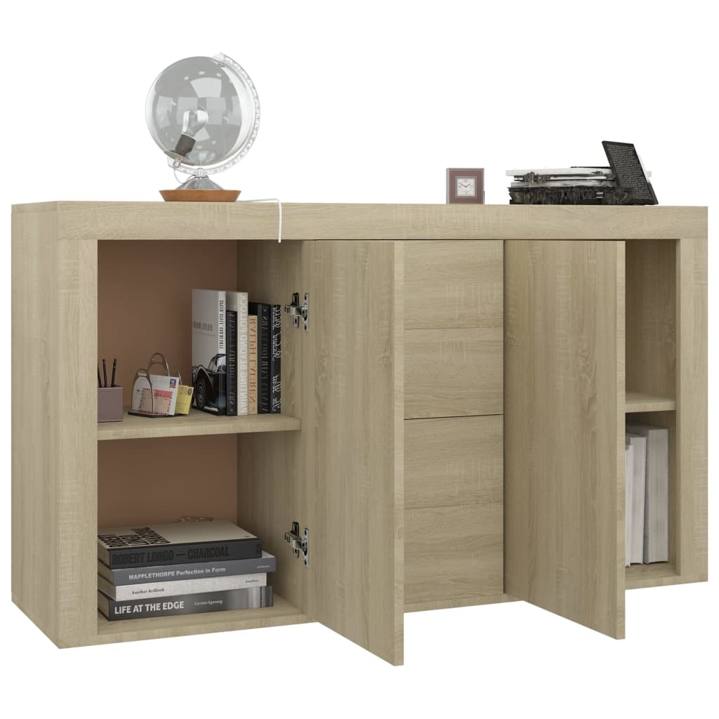 VidaXL Dressoir 120x36x69 cm bewerkt hout sonoma eikenkleurig