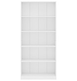 VidaXL Boekenkast met 5 schappen 80x24x175 cm bewerkt hout wit