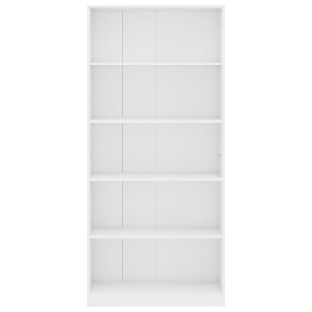 VidaXL Boekenkast met 5 schappen 80x24x175 cm bewerkt hout wit