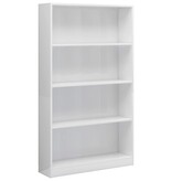 VidaXL Boekenkast 4 schappen 80x24x142 cm bewerkt hout hoogglans wit