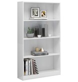 VidaXL Boekenkast 4 schappen 80x24x142 cm bewerkt hout hoogglans wit