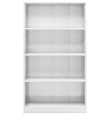 VidaXL Boekenkast 4 schappen 80x24x142 cm bewerkt hout hoogglans wit