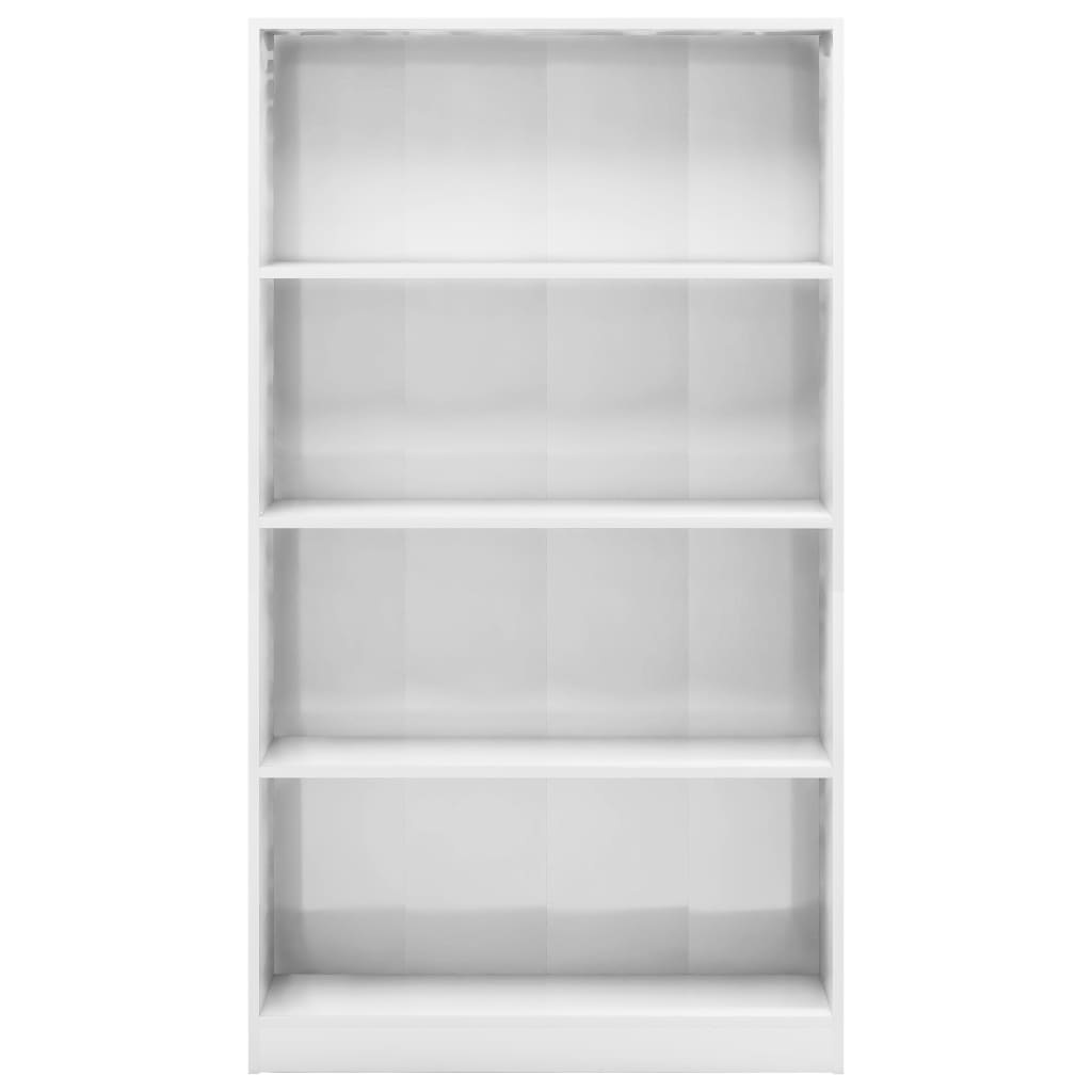 VidaXL Boekenkast 4 schappen 80x24x142 cm bewerkt hout hoogglans wit