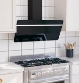 VidaXL Wandafzuigkap 90 cm staal en gehard glas zwart
