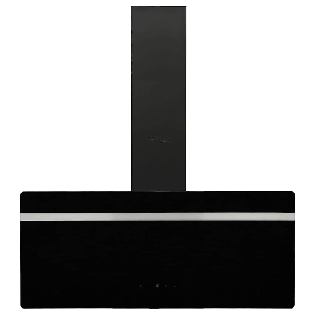 VidaXL Wandafzuigkap 90 cm staal en gehard glas zwart