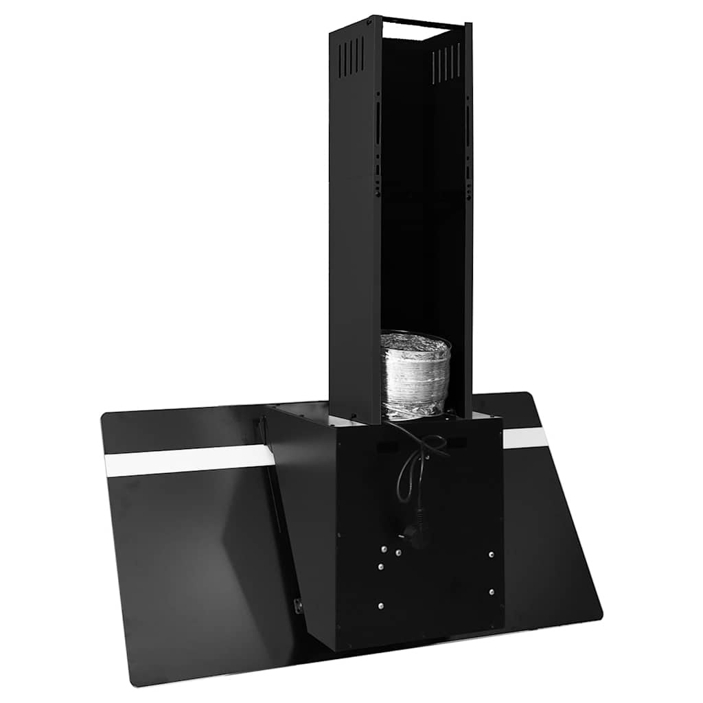 VidaXL Wandafzuigkap 90 cm staal en gehard glas zwart
