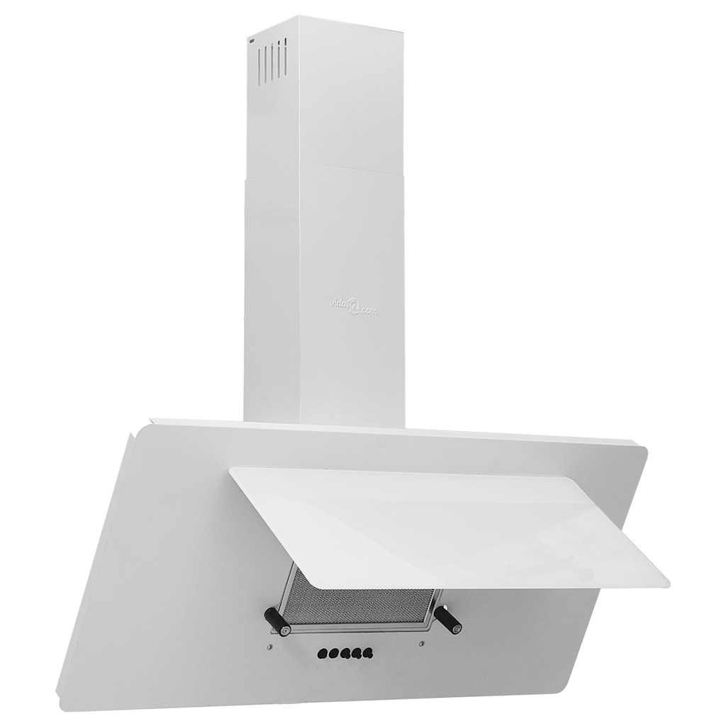 VidaXL Wandafzuigkap 90 cm roestvrij staal en gehard glas wit